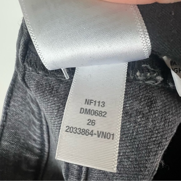 Madewell Perfect Vintage Straight Jeans Lunar Black Raw Hem Size 26 - Picture 7 of 7